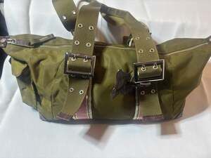 Un Apres-Midi De Chien Paris Olive Green Nylon Satchel Bag